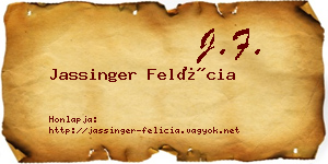 Jassinger Felícia névjegykártya